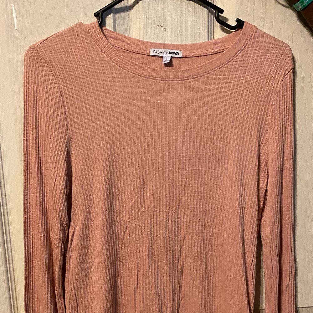 Fashion nova pink long sleeve shirt